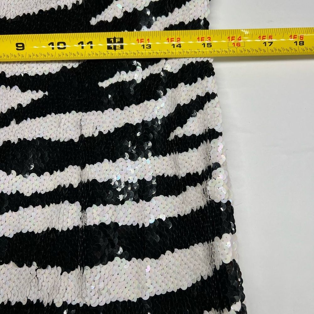 Sean Sequin Long Strapless Formal Zebra Print Iri… - image 7